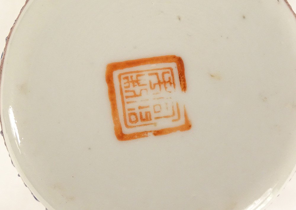 Chinese Porcelain Teapot Mandarin Characters Servants Tongzhi 19th Century-photo-7