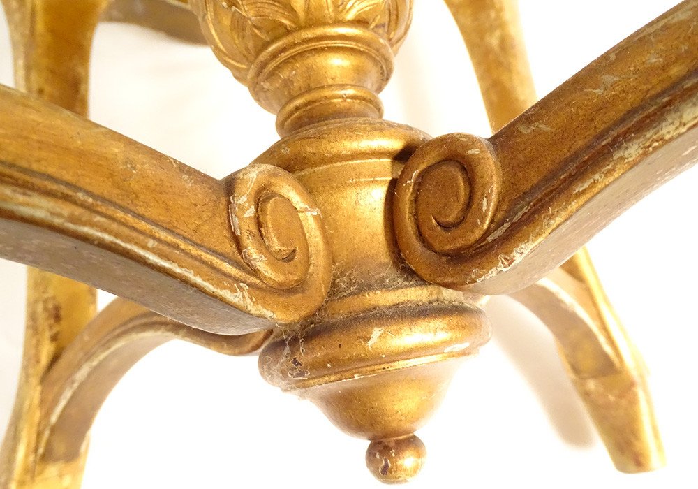 Tabouret De Piano Louis XV Bois Sculpté Doré Fleurs Fin XIXème Siècle-photo-7