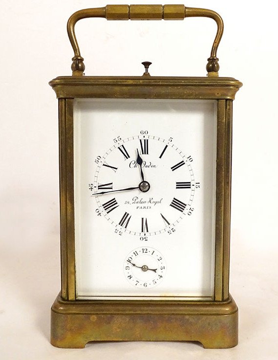 Officer's Clock Gilt Bronze Ch. Oudin Palais Royal Paris 19th Century