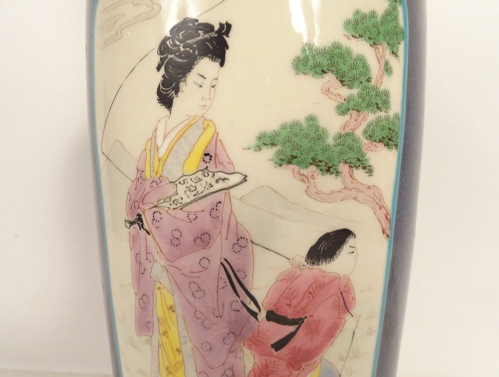 Sèvres Ceramic Vase Japanese Decor Woman Child Landscape Herons 19th Century-photo-3