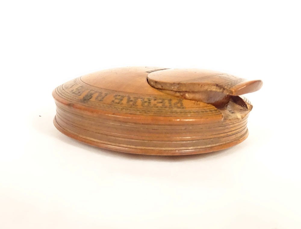 Lenticular Snuffbox Boxwood Stone Raye Sellier Vieillevigne 1868 19th Century-photo-7