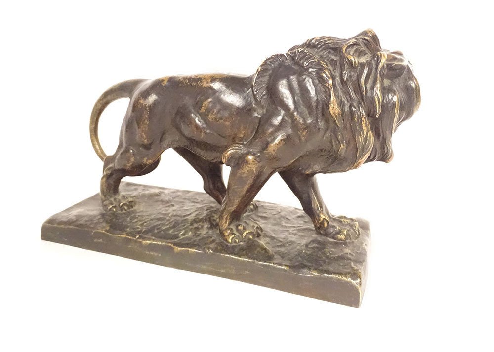 Sculpture Bronze Hippolyte Marius Galy Lion Rugissant Animalier XIXè Siècle-photo-4