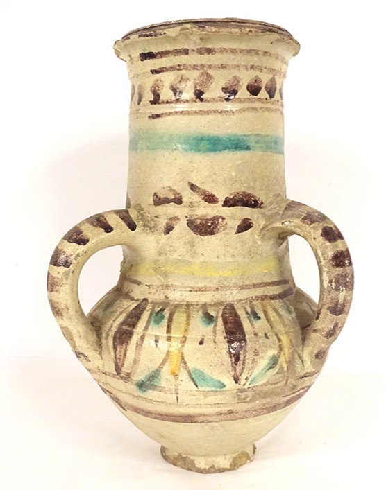 Assili Ajeddou Qolla Qallaline Tunisia Tunis Earthenware 19th Century Wedding Jug