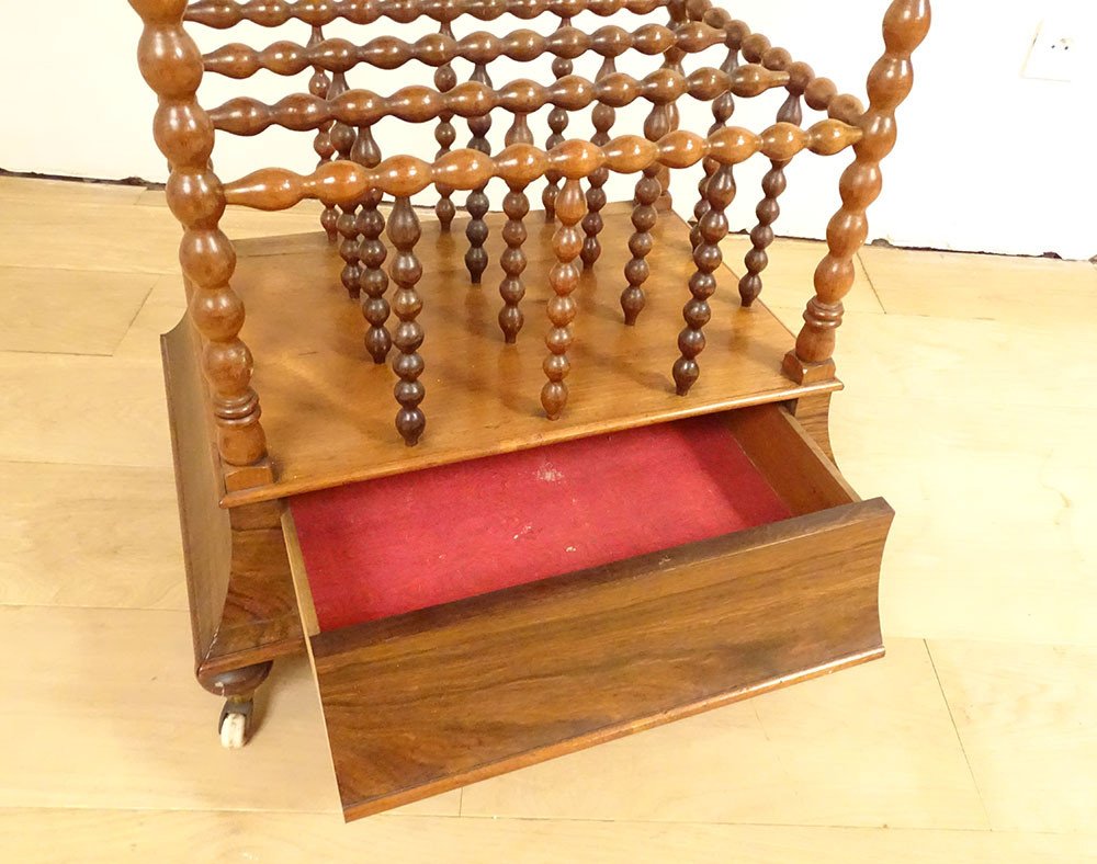 Music Cabinet Sheet Music Magazine Rack Canterbury Mahogany Serving Trolley 19th Century-photo-4