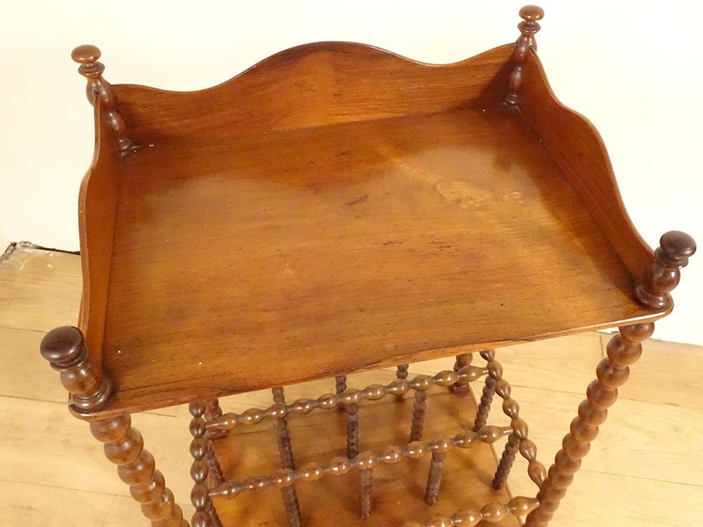 Music Cabinet Sheet Music Magazine Rack Canterbury Mahogany Serving Trolley 19th Century-photo-2