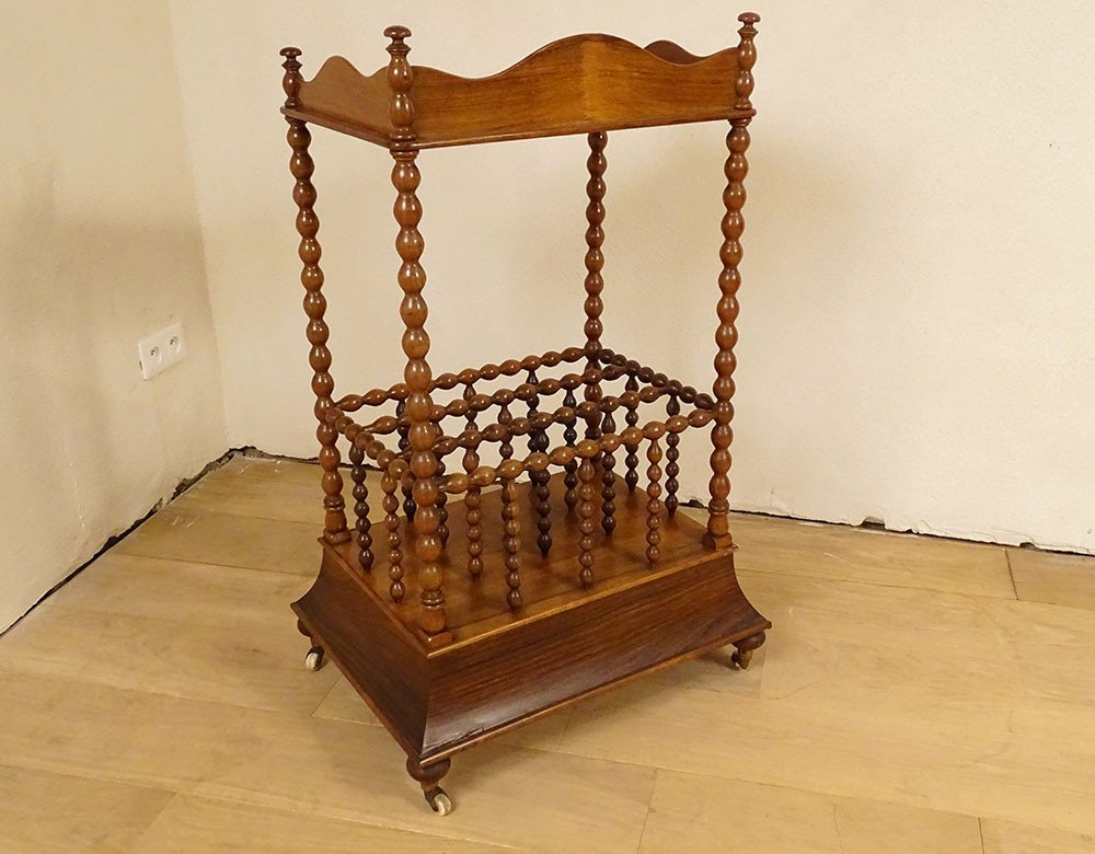 Music Cabinet Sheet Music Magazine Rack Canterbury Mahogany Serving Trolley 19th Century-photo-7