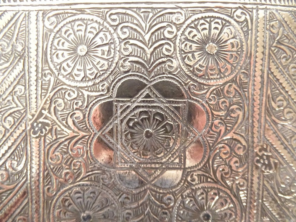 Moroccan Silver Quran Box Hegira 1333 Flowers Stars Morocco 370gr 20th Century-photo-2