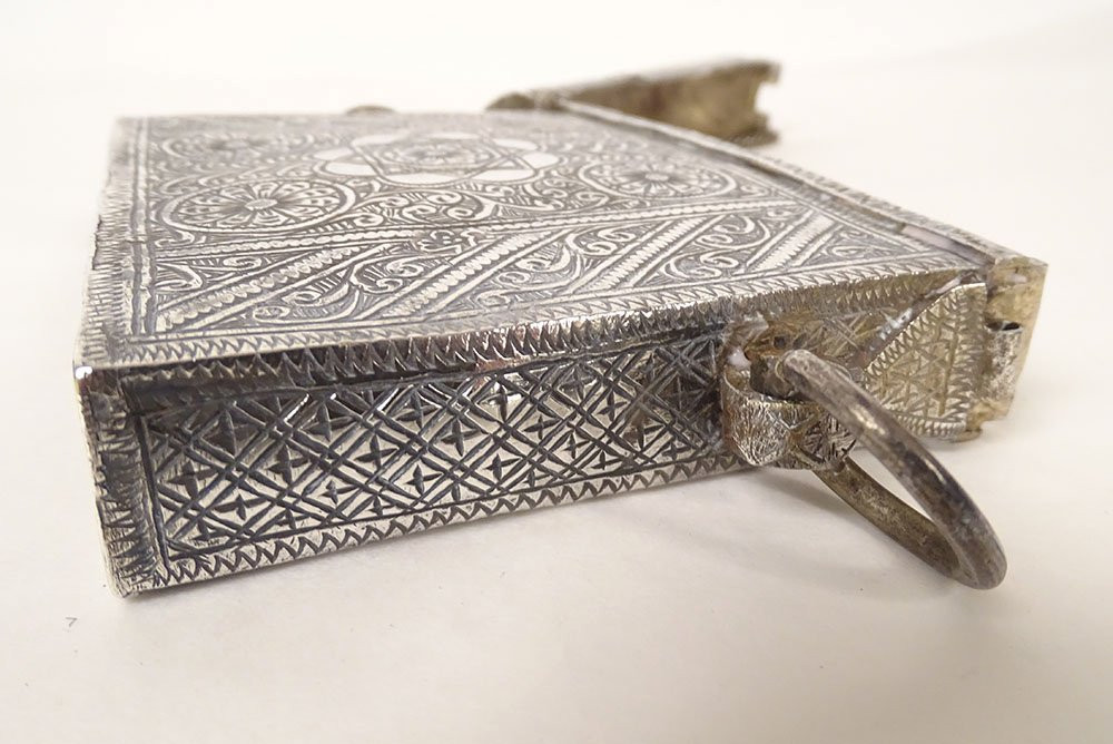 Moroccan Silver Quran Box Hegira 1333 Flowers Stars Morocco 370gr 20th Century-photo-4