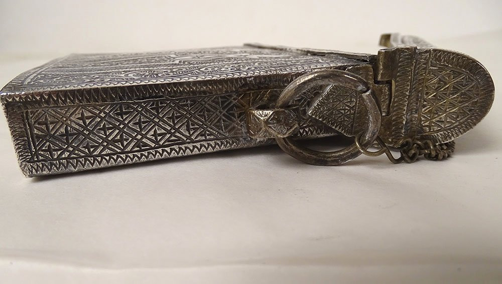 Moroccan Silver Quran Box Hegira 1333 Flowers Stars Morocco 370gr 20th Century-photo-8