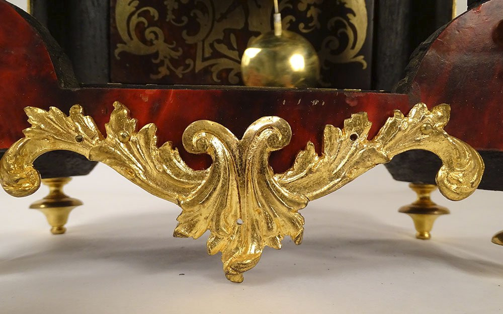 Louis XIV Cartel Boulle Marquetry Gilt Bronze Sicot-dujardin Putti 18th Century-photo-3