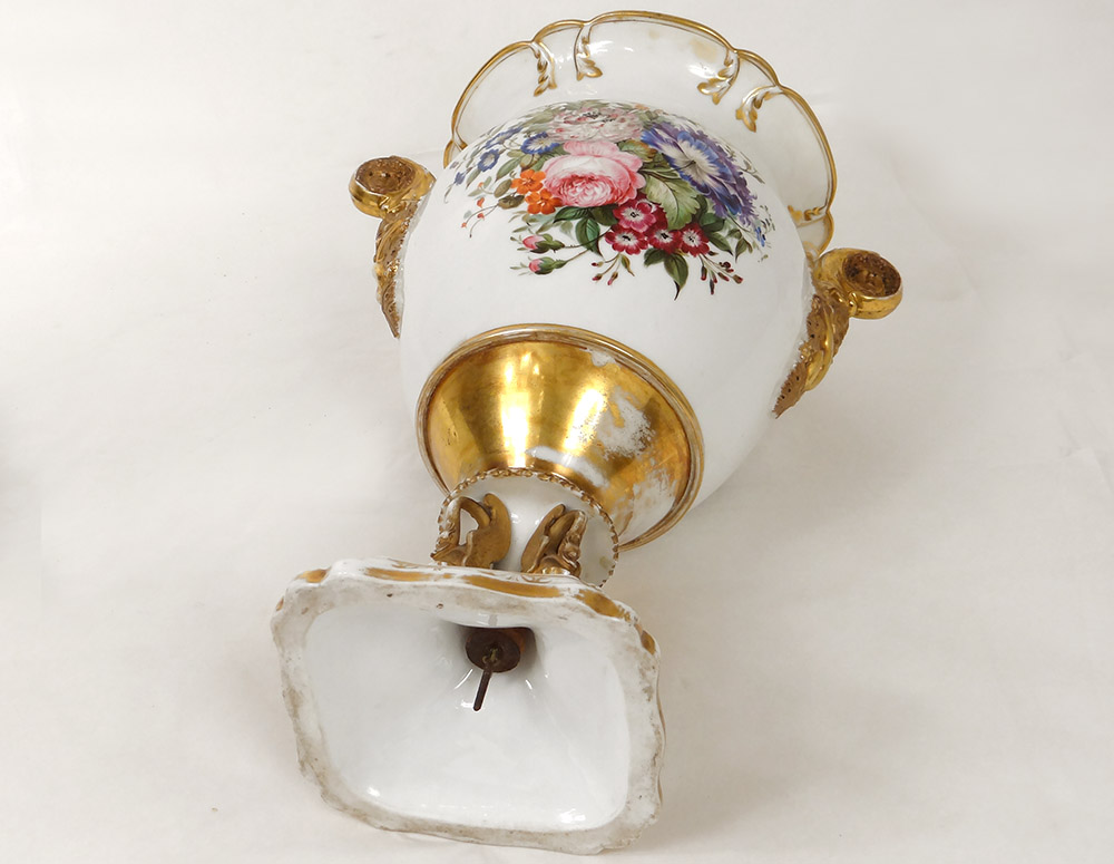 Grand Rafraîchissoir Paris Porcelain Swans Mascarons Napoleon III XIXth-photo-3