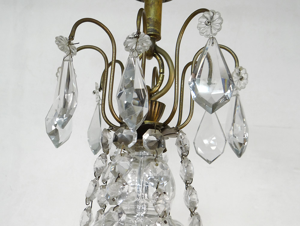 Chandelier 8 Lights Bronze Crystal Cut Tassels Garlands Suspension Nineteenth-photo-3