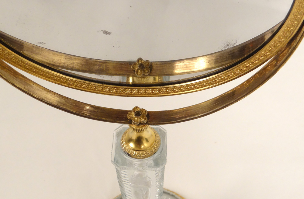 Mirror Table Ice Psyche Gilt Bronze Cristallo-porcelain Frileuse Empire Nineteenth-photo-6