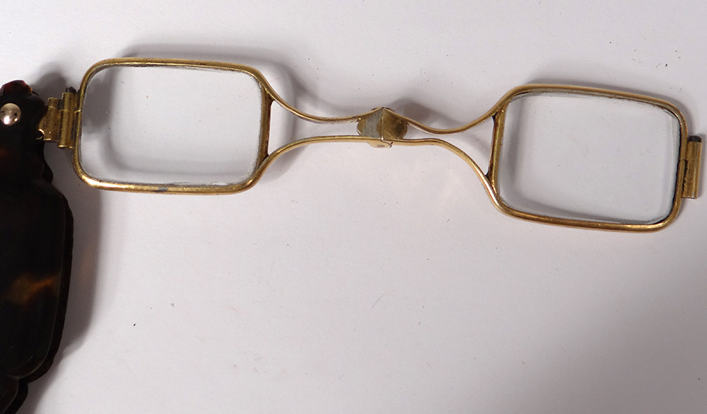 Lorgnon Face Hand Glasses Gold Solid 18k Eagle Head Napoleon III Nineteenth-photo-1