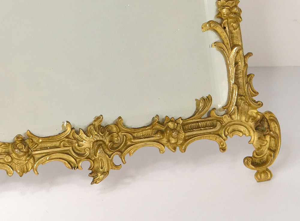 Gilt Bronze Frame Rocaille Mirror Ice Foliage Napoleon III Nineteenth-photo-4