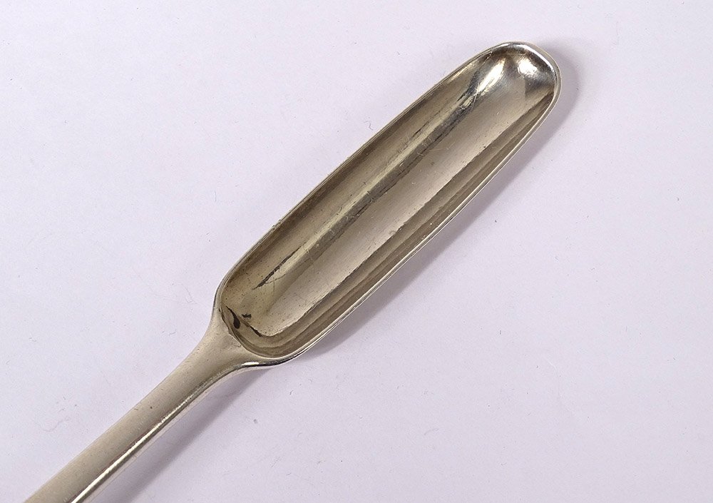 English Sterling Silver Maroon Spoon London Goldsmith John Lampfert 18th-photo-3