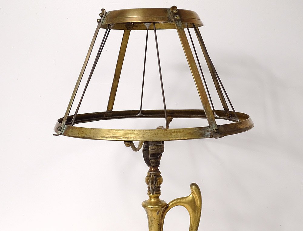 Lampe Bronze Doré Art Nouveau XIXème Siècle-photo-2