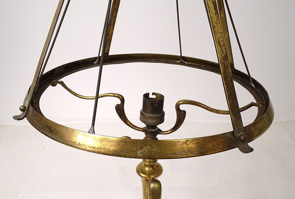 Lampe Bronze Doré Art Nouveau XIXème Siècle-photo-4