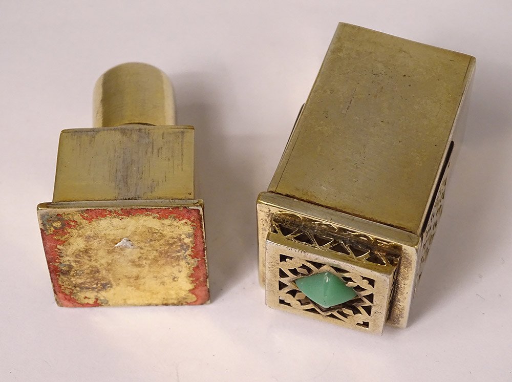 Small Table Lamp Diffuser Perfume Burner Golden Metal Art Deco Twentieth Century-photo-2