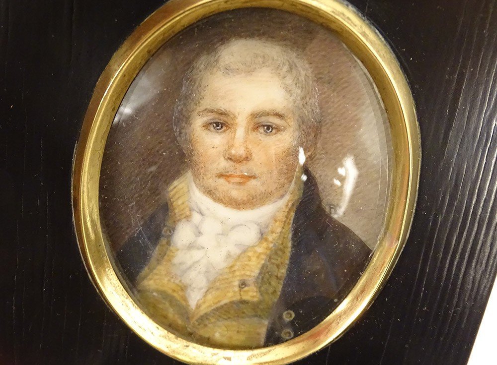 Miniature Painted Portrait Gentleman Aristocrat Noble Nineteenth-photo-4