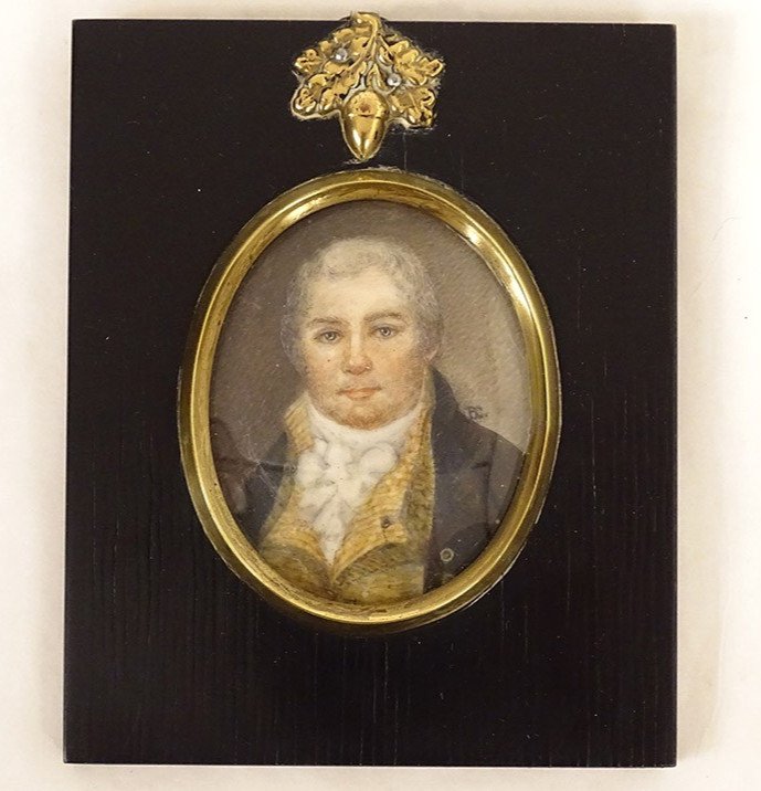 Miniature Painted Portrait Gentleman Aristocrat Noble Nineteenth