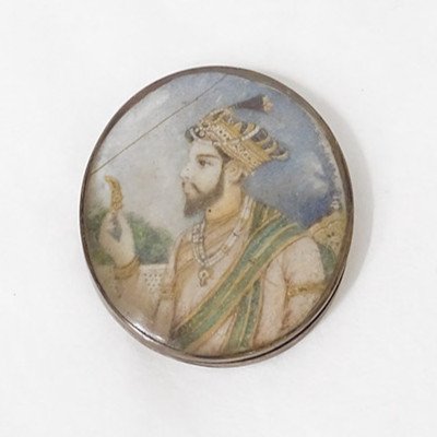 Miniature Peinte Perse Indienne Portrait Maharaja Prince XIXème Siècle