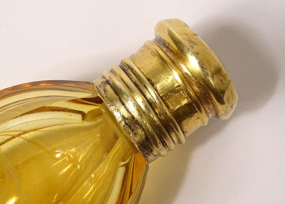 Silver Vermilion Salt Bottle Cut Yellow Crystal Hare Head Nineteenth-photo-4