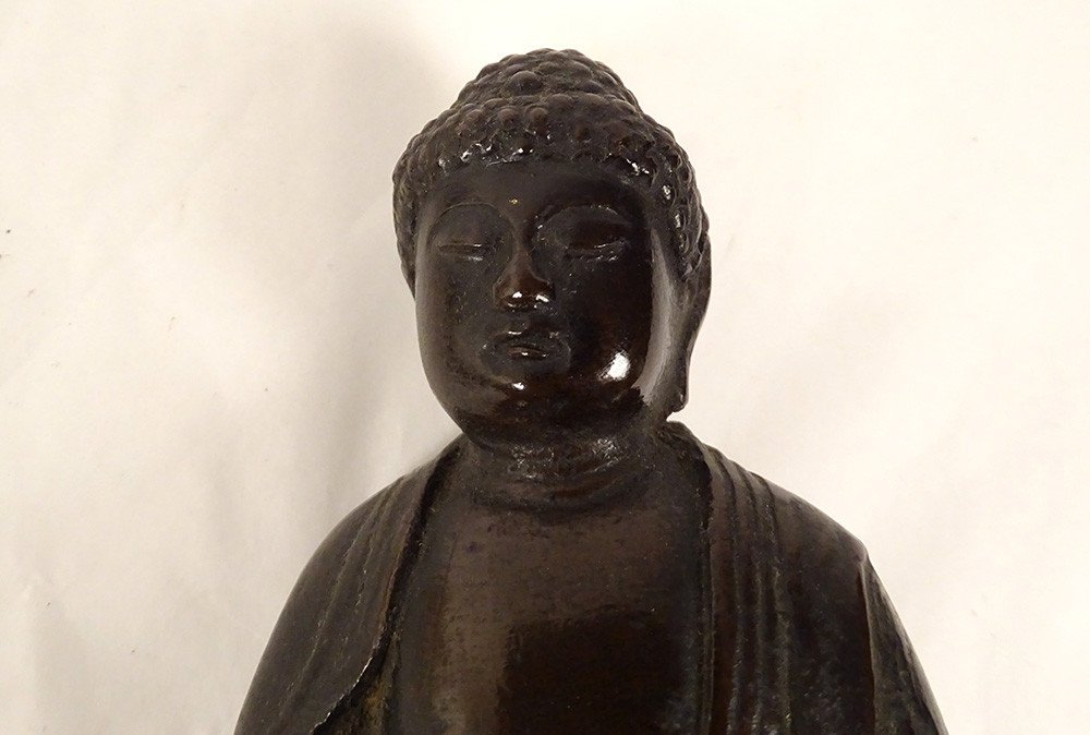 Bronze Sculpture Buddha Amitabha Seated Padmasana Buddhism Tibet Nineteenth-photo-2