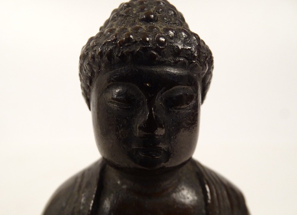 Bronze Sculpture Buddha Amitabha Seated Padmasana Buddhism Tibet Nineteenth-photo-3