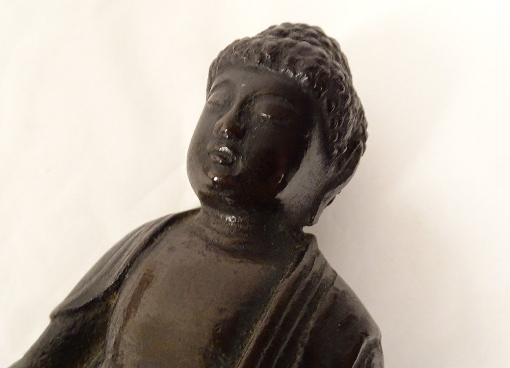 Bronze Sculpture Buddha Amitabha Seated Padmasana Buddhism Tibet Nineteenth-photo-7