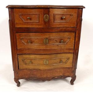 Small Louis XV Chest Of Drawers Walnut Sculpted Miniature Eighteenth Century