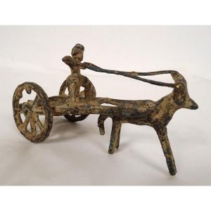 Egyptian Statuette Bronze Chariot Horse Team Egypt Amulet Pharaoh