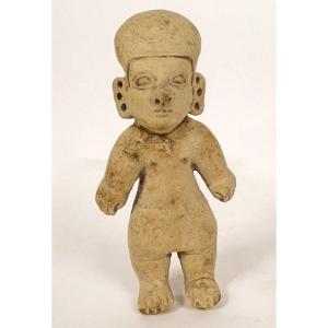 Small Pre-columbian Statuette Character Jama Coaque Ecuador Earth