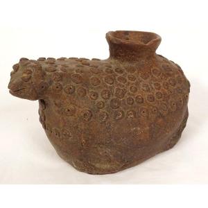 Pre-columbian Zoomorphic Terracotta Vase Peru Bolivia Inca Mesoamerica