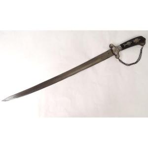 Ebony Hunting Dagger Sterling Silver Musical Instruments Cut Late 18th Century