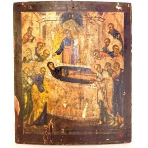 Russian Orthodox Icon Hsp Dormition Virgin Mary Mother God Apostles XVIII