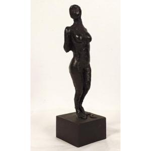 Sculpture Bronze Femme Nue Arc Archère Paul Guiramand Ecole Paris XXème