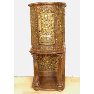 Tabernacle Copper Repoussé Saint Germain Orthodox Byzantine Crusade XIXth