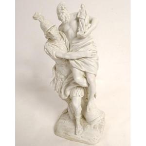 Biscuit Sculpture Aeneas Anchises Ascanius Palladion By Ap. Lepautre 19th Century