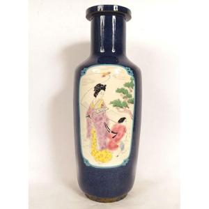 Sèvres Ceramic Vase Japanese Decor Woman Child Landscape Herons 19th Century