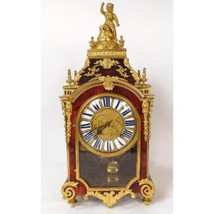 Louis XIV Cartel Boulle Marquetry Gilt Bronze Sicot-dujardin Putti 18th Century