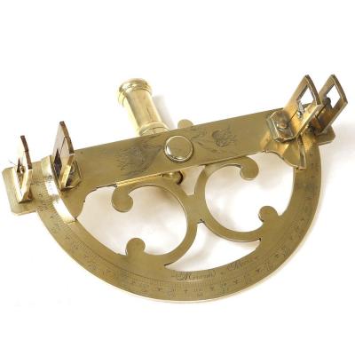 Graphometer Alidade Finlets Brass Bronze Doré Meurant Paris XVIII Measures