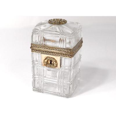 Small Gift Box Charles X Baccarat Creusot Brass Bronze XIXth