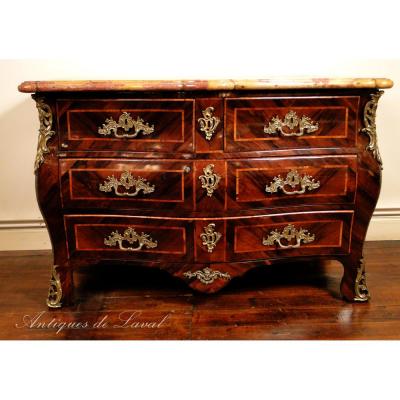 Commode Tomb Regency Marquetry Bronze Gilded XVIIIth