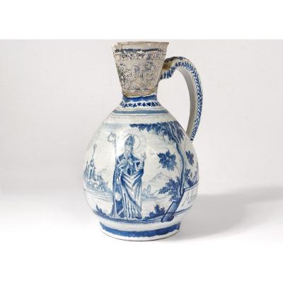 Pitcher Cider Earthenware Nevers Patronymic Saint Bishop Boequer XVII