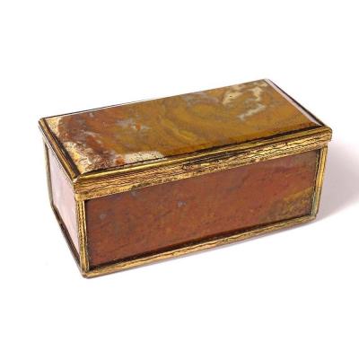 Small Box Box Agate Foam Golden Brass Restoration XIXth Century