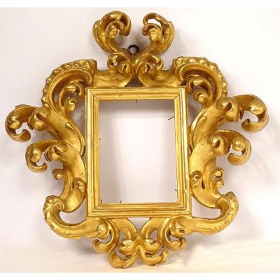 Italian Frame Carved Wood Gilded Foliage Rockery Italy XVIIIth Century