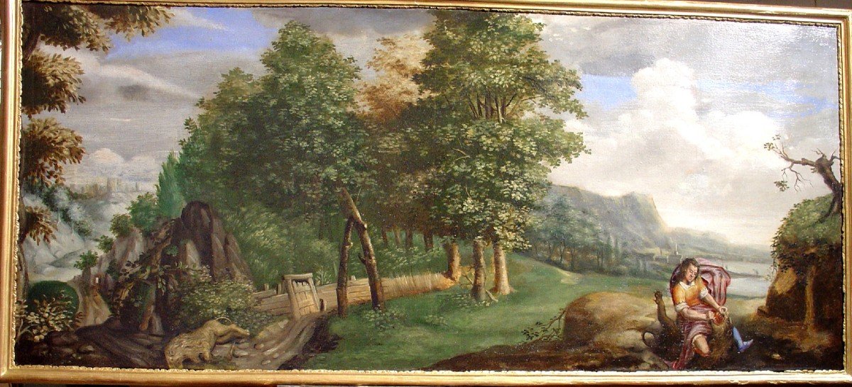 18th Century Painting Lion's Hunt 