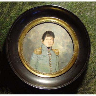  19th  Miniature Portrait Of Officer