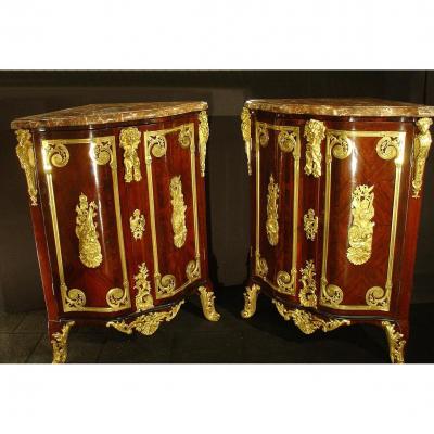 Pair Of  French Regence Corner Cabinets